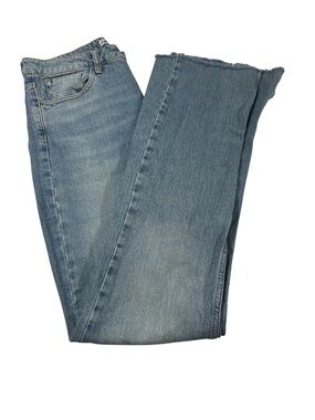 Zara High-Rise Straight Leg Jeans - Unique Split Hem Detail